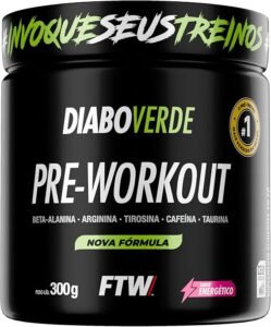 FTW Pré-Treino Diabo Verde em Pó com Cafeína, Aminoácidos Beta‑Alanina e Arginina para Treinos e Atividades Físicas - Pote 300 g (Energético)
